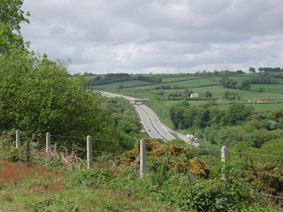 looking down on the main road
