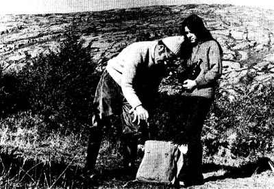 taking air samples on Hungry Hill