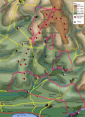 Map of Fullabrook Down wind farm site