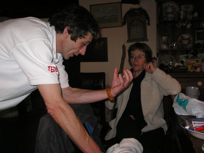 Phil treating my ankle