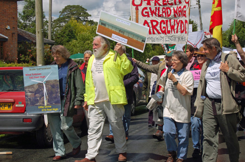 David Bellamy leads the march