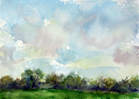 view from Dunbards, watercolour