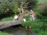 Reg Gale and Judy Friend on the bridge